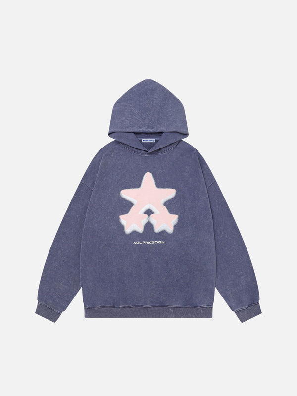 Aelfric Eden Blurring Star Washed Kapuzenpullover 