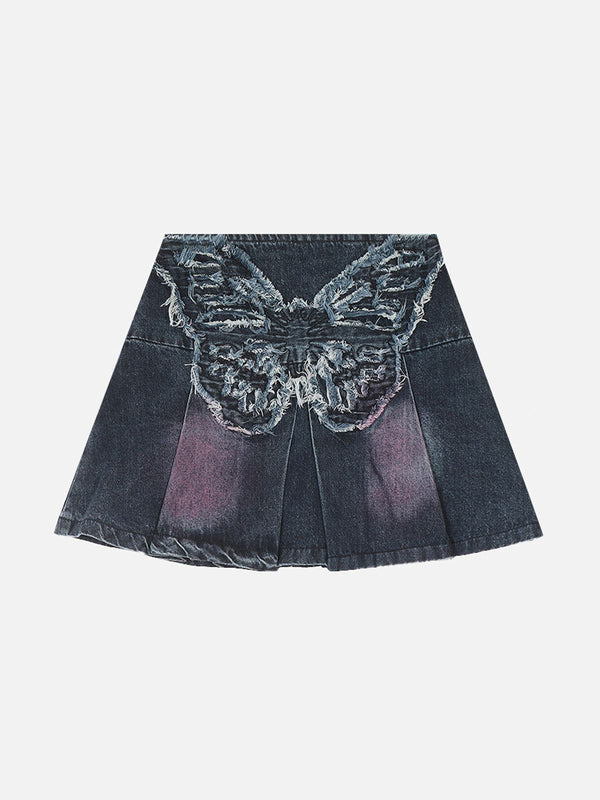 Aelfric Eden Fringe Butterfly Denim Skirt