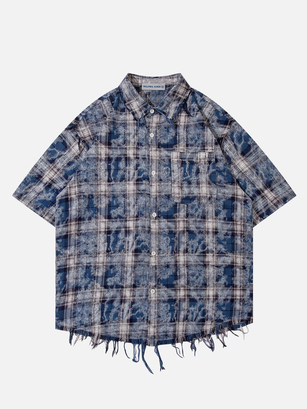 Aelfric Eden Tie Dye Plaid Short Sleeve Shirt