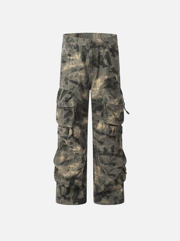 Aelfric Eden 3D-Cargohose mit mehreren Taschen in Camouflage