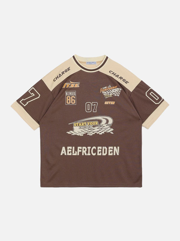 Aelfric Eden Racing-T-Shirt in Kontrastfarbe [Empfohlen von @addieisdaddyyy]