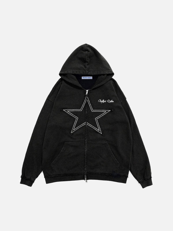 Aelfric Eden Star Washed Zip-up Hoodie