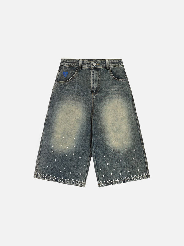 Aelfric Eden Pearl Embellished Baggy Longline Jorts