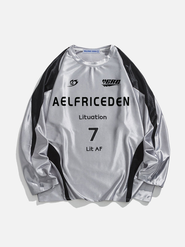 Aelfric Eden – Silbernes Patchwork-Sweatshirt