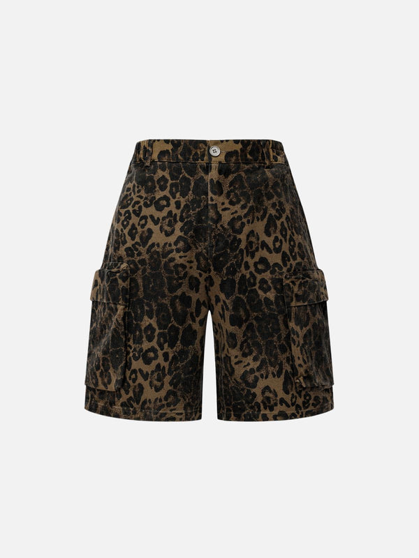 Aelfric Eden Shorts mit Leopardenmuster und großen Taschen