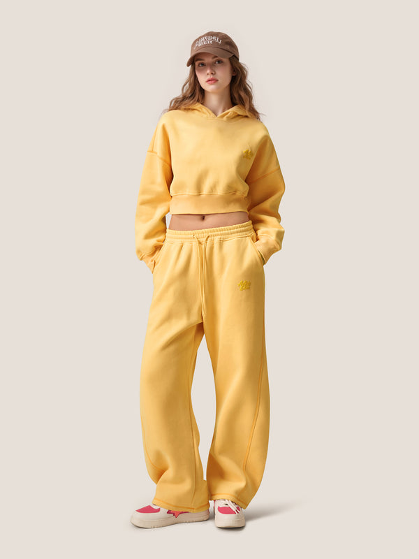 Cloud Essential Fleece Cropped Pullover Hoodie Sets