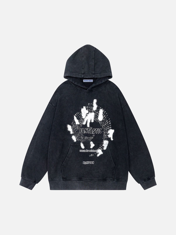 Aelfric Eden Abstract Shadow Print Washed Hoodie