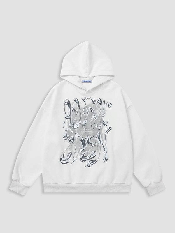 Aelfric Eden Futuristic Liquid Metal Design Pullover Hoodie