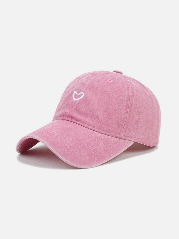 Embroidery Heart Washed Cap