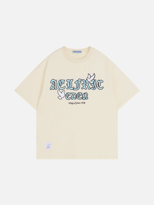 Aelfric Eden Peace Basic T-Shirt mit Tauben-Print