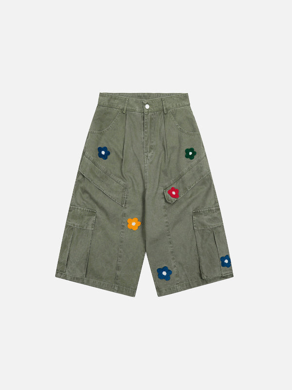 Aelfric Eden Crochet Flower Baggy Longline Shorts