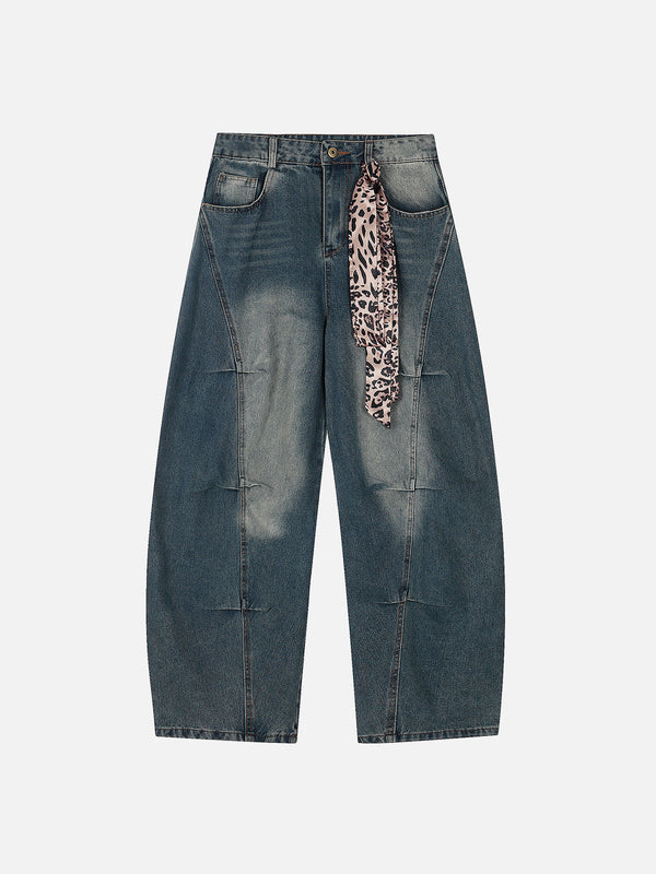 Aelfric Eden Leopard Kerchief Super Baggy Barrel Jeans