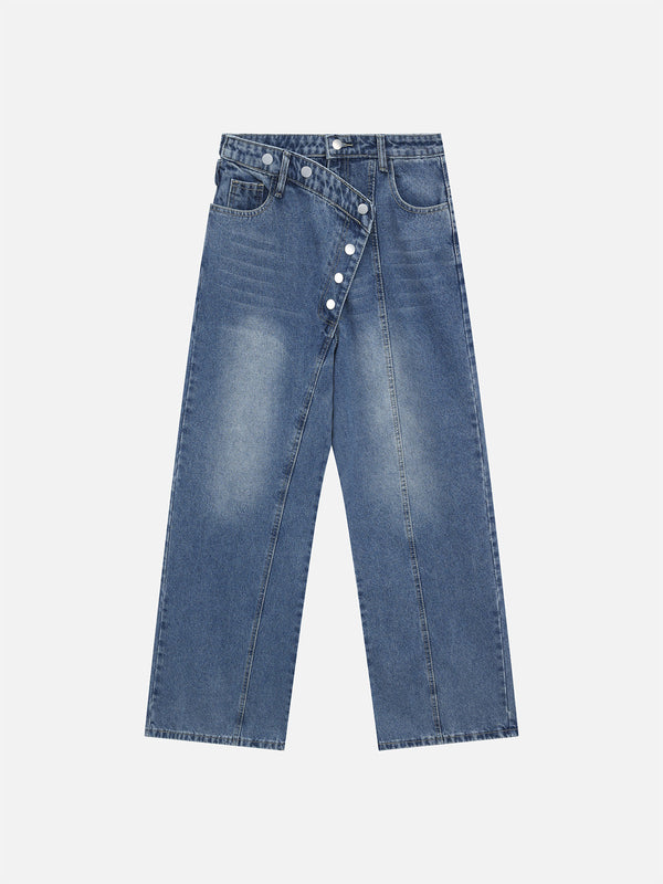 Aelfric Eden Verwaschene Jeans mit unregelmäßigen Knöpfen