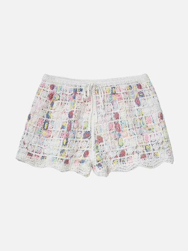 Aelfric Eden Colorful Crochet Mini Shorts