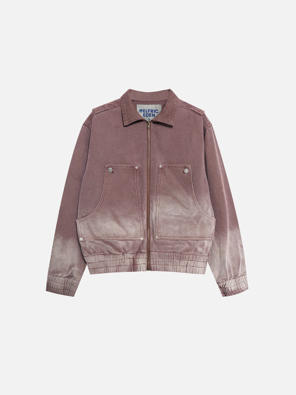 Aelfric Eden Gradient Washed Boxy Zip Up Jacket
