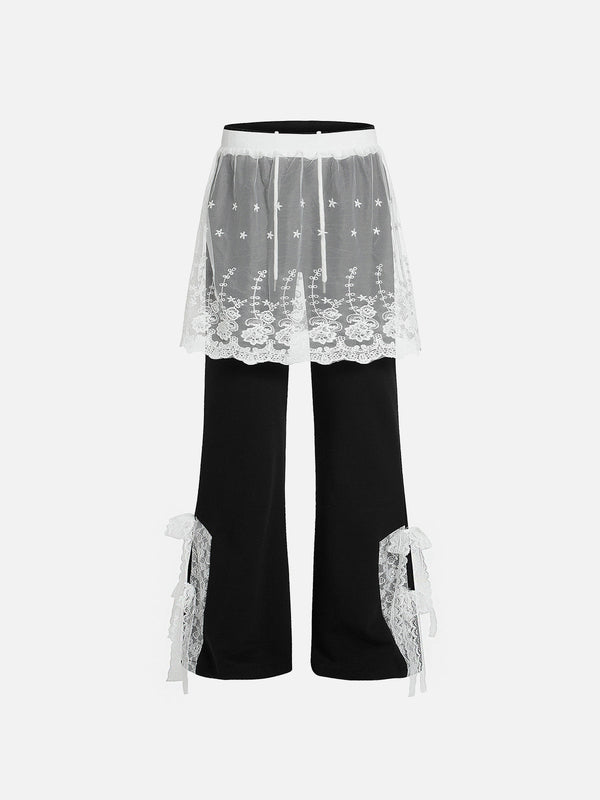 Aelfric Eden Lace Patchwork Bootcut Sweatpants