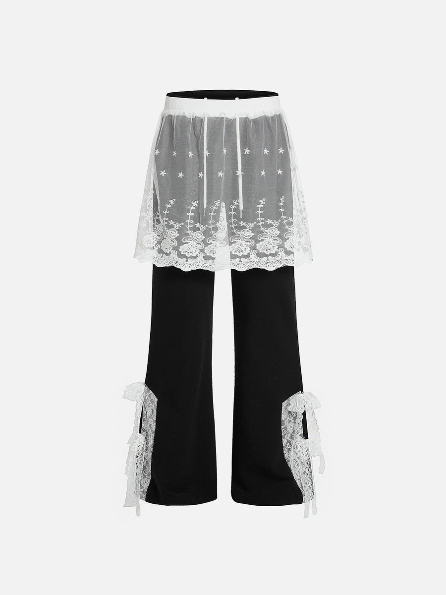 Aelfric Eden Bootcut-Jogginghose mit Spitzen-Patchwork