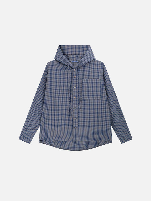 Aelfric Eden Plaid Hooded Long Sleeve Shirt