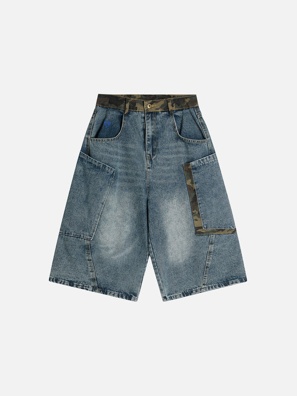 Aelfric Eden Camouflage Patchwork Longline Jorts