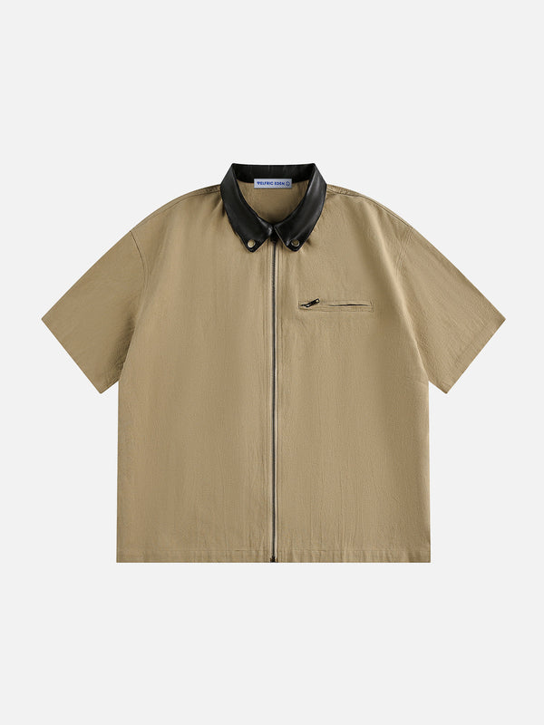 Aelfric Eden Vintage Zip Up Short Sleeve Shirt