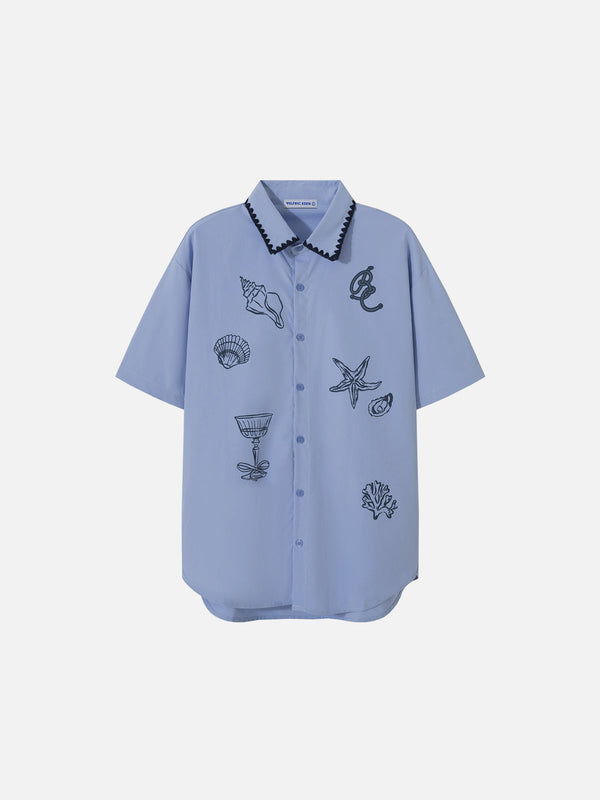 Aelfric Eden Beach Print Short Sleeve Shirt