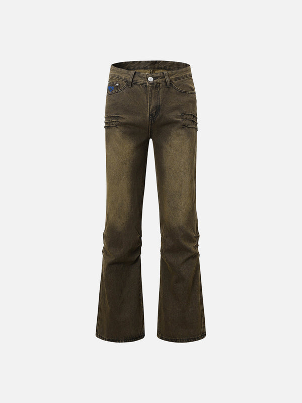 Aelfric Eden Mud Dyeing Washed Flared Jeans