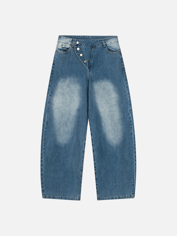 Aelfric Eden Irregular Button Super Baggy Barrel Jeans