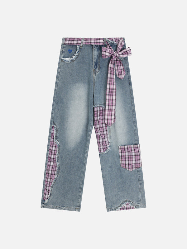 Aelfric Eden Karierte Jeans mit mehreren Taschen