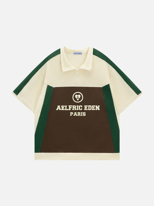 Aelfric Eden Color Blocking Stand Collar Tee