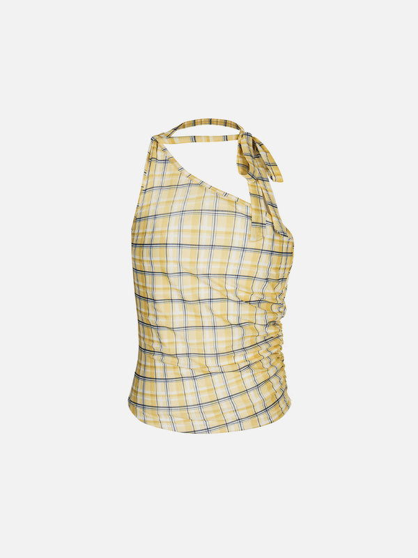 Aelfric Eden Kariertes schulterfreies Cami-Top