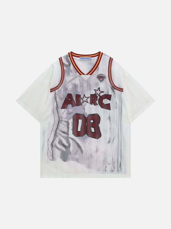 Aelfric Eden Blurring Print Two Layer Football Jersey