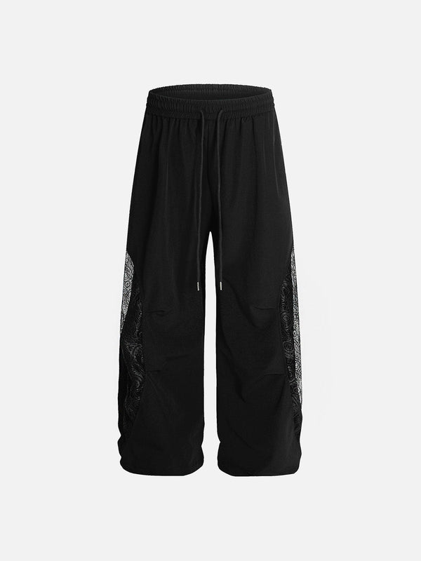 Aelfric Eden – Weite Jogginghose mit Spitzen-Patchwork