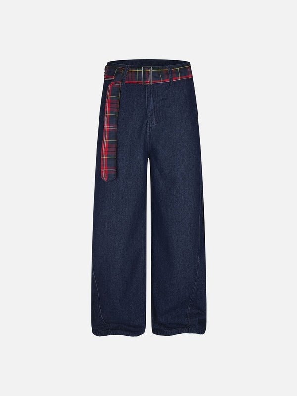 Aelfric Eden Plaid Belt Baggy Jeans