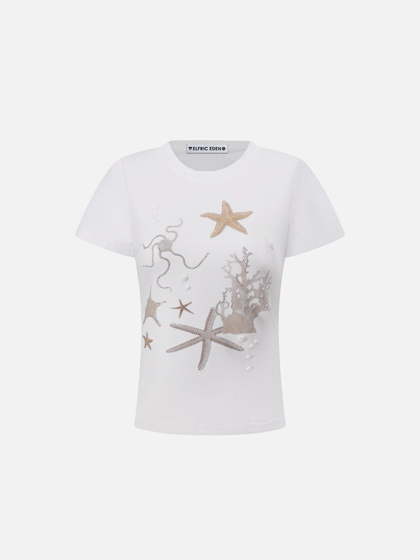 Aelfric Eden Hotfix Strass Seestern T-Shirt