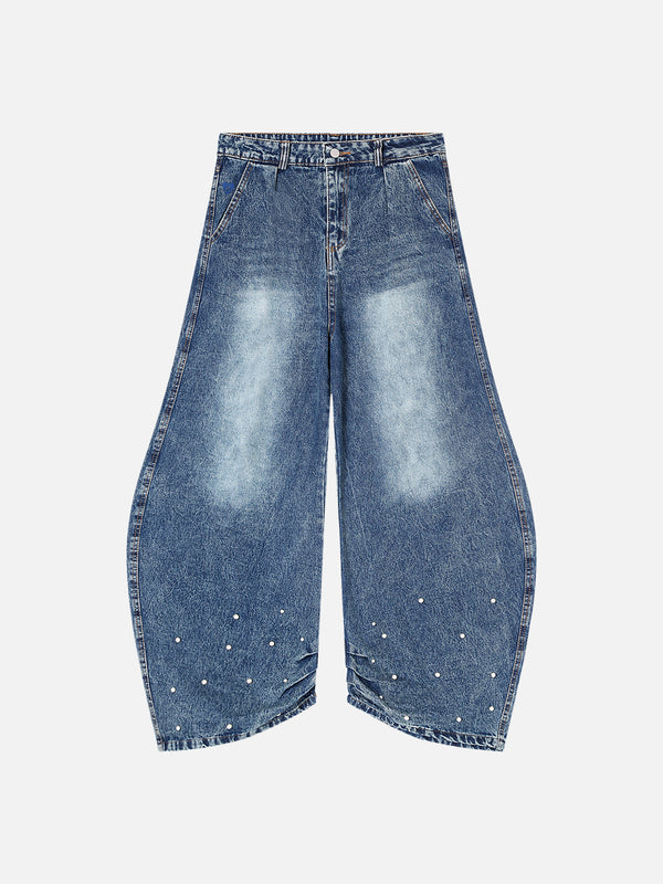 Aelfric Eden Baggy-Jeans in Tintenblau mit Splash-Print