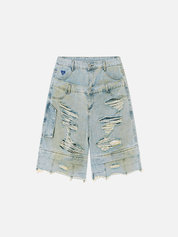 Aelfric Eden – Zweilagige Distressed-Jeanshose
