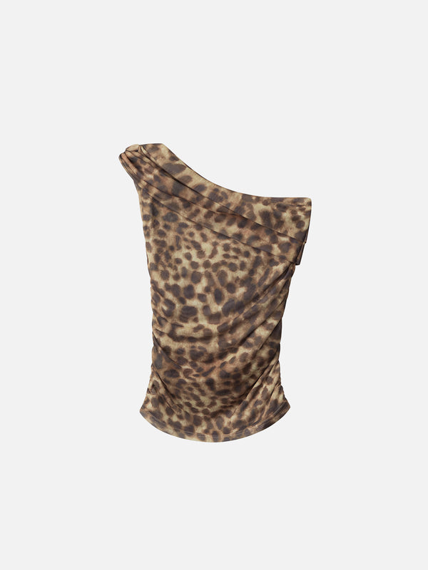 Aelfric Eden – Schulterfreies Camisole-Oberteil mit Leopardenmuster