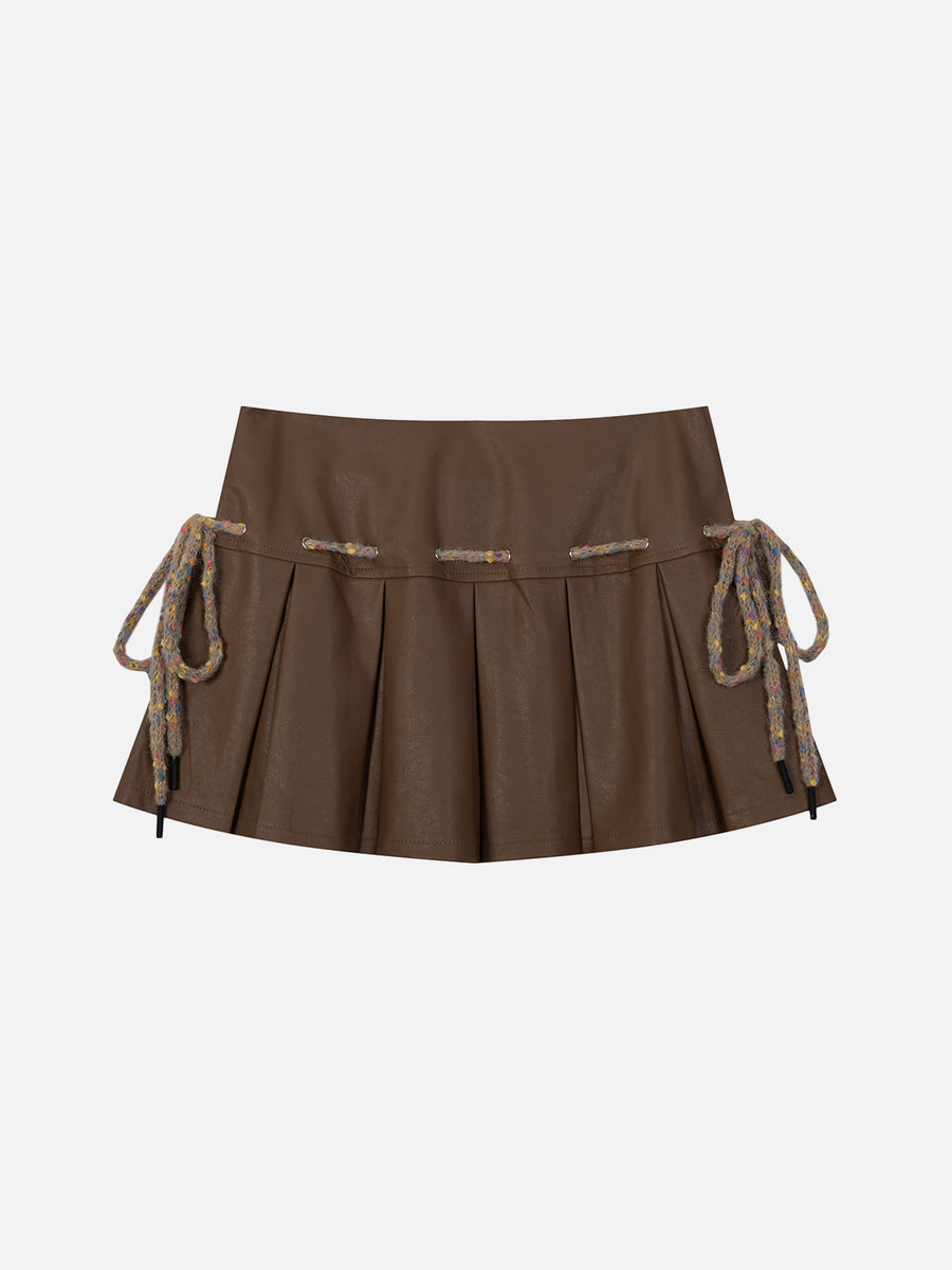 Aelfric Eden Drawstring Wrinkle Faux Leather Skirt