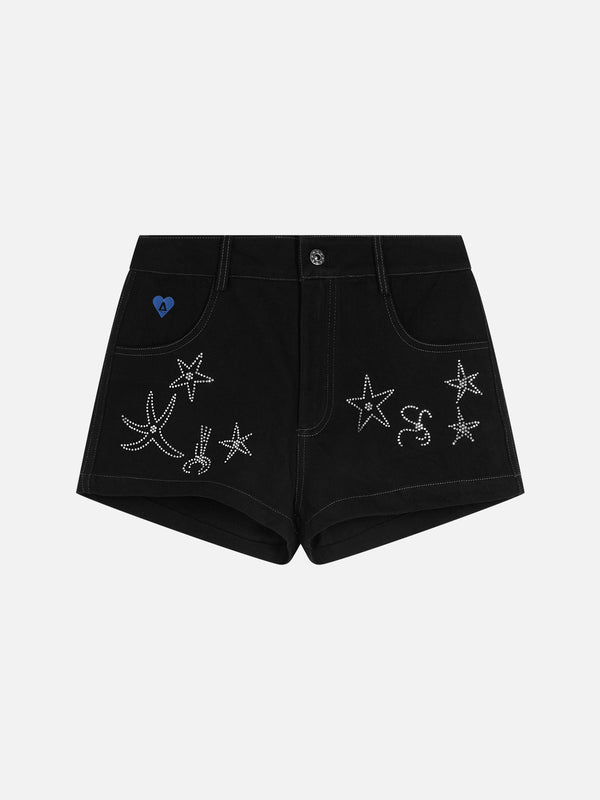 Aelfric Eden Starfish Hotfix Rhinestone Mini Jorts