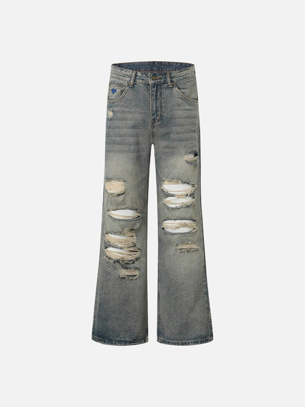 Aelfric Eden Verwaschene Bootcut-Jeans im Used-Look