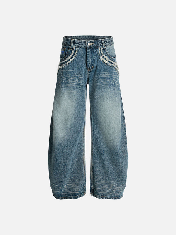 Aelfric Eden Fringe Washed Barrel Jeans