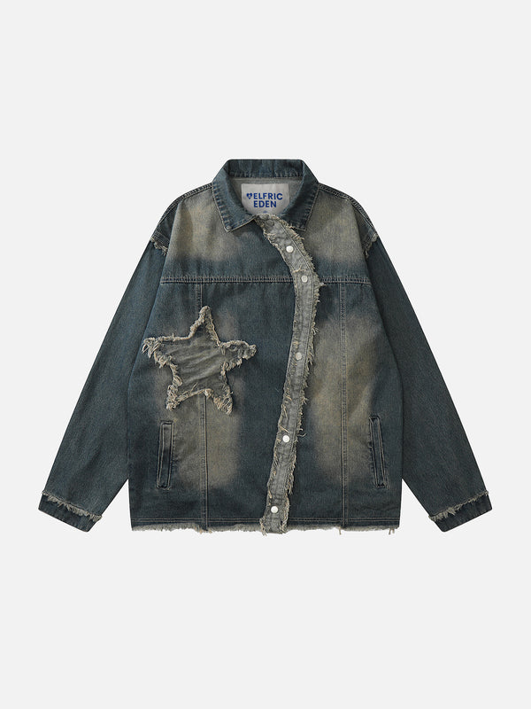 Aelfric Eden Embroidery Star Washed Denim Jackets