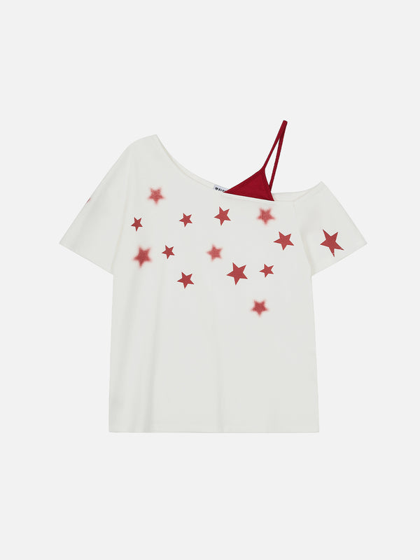 Aelfric Eden Star Print Slant Shoulder Tee