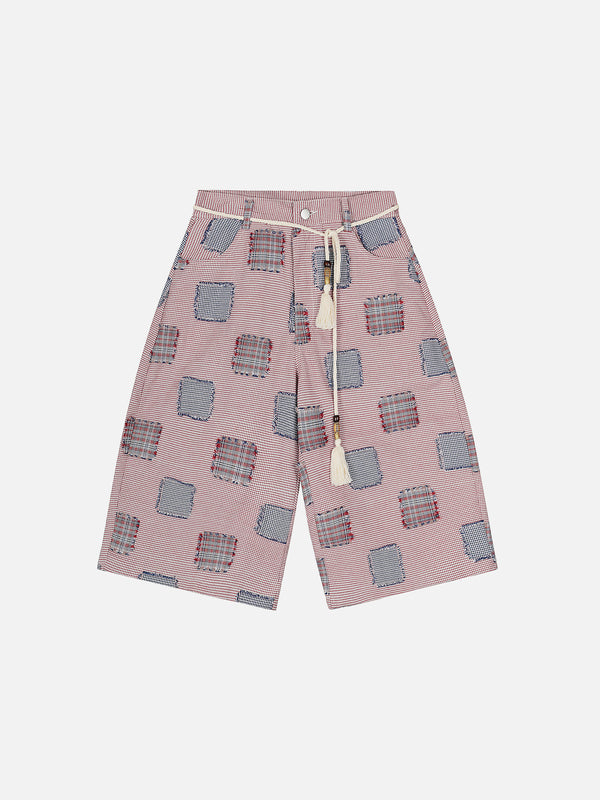 Aelfric Eden Applique Plaid Longline Jorts