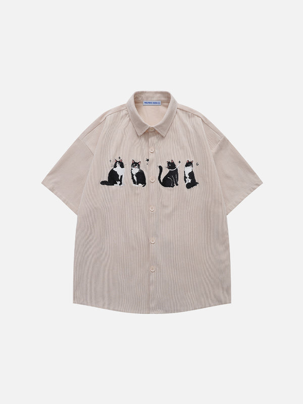 Aelfric Eden Embroidery Cat Short Sleeve Shirt
