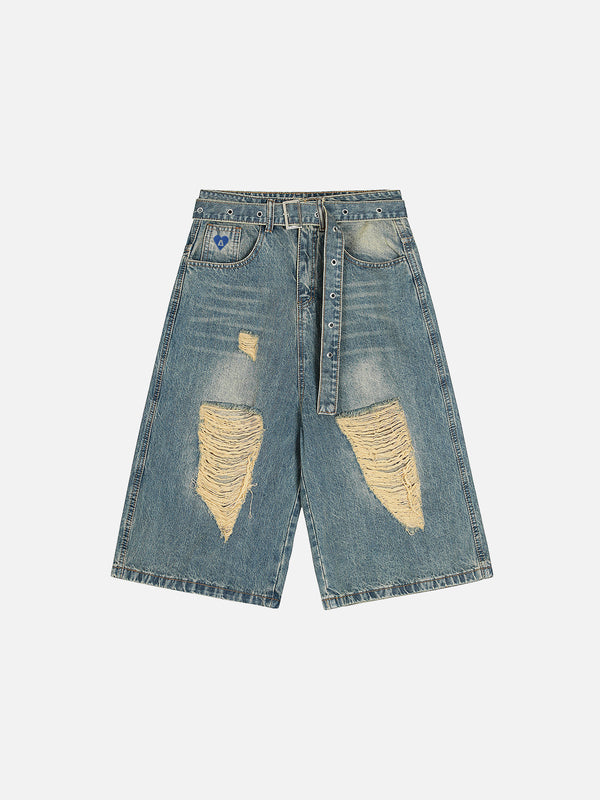 Aelfric Eden Belt Distressed Longline Jorts