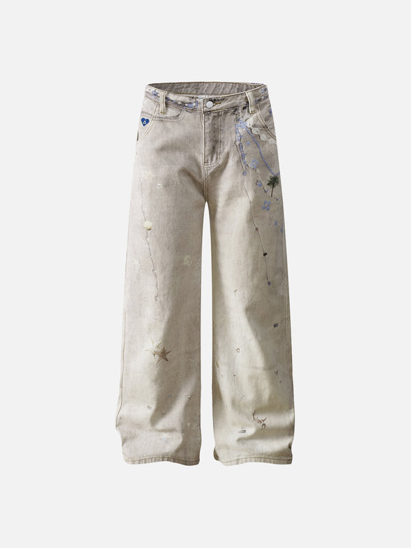 Aelfric Eden Washed 3D Print Jeans