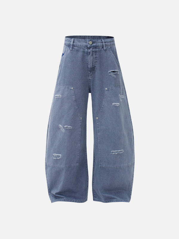 Aelfric Eden Washed Double Knee Baggy Barrel Jeans