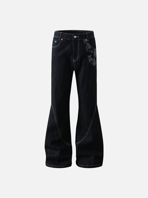 Aelfric Eden Lace Patchwork Flared Jeans