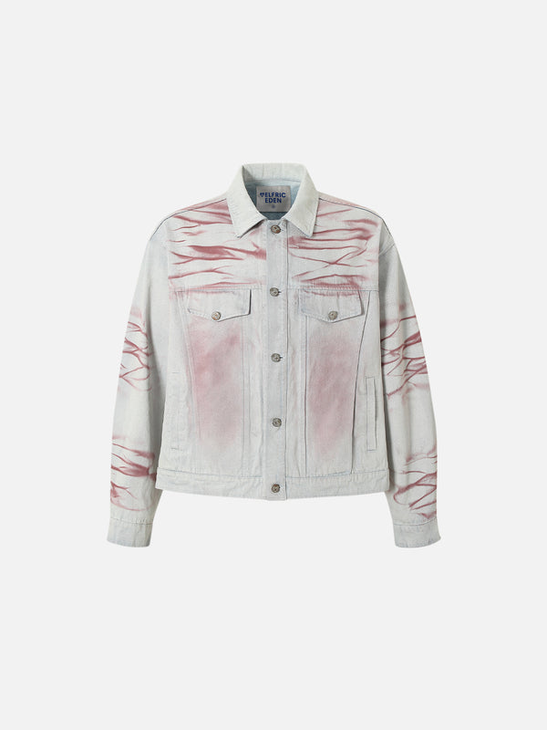 Aelfric Eden Washed Graphic Denim Jacket